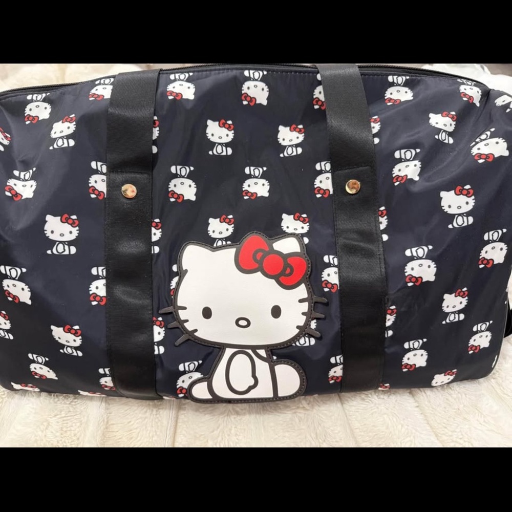 Hello Kitty Black and White Travel Bag with Red Accents